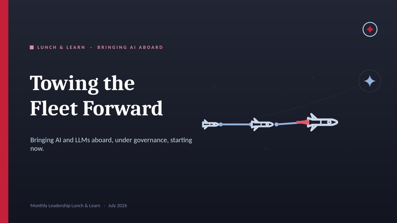 Title slide: Towing the Fleet Forward